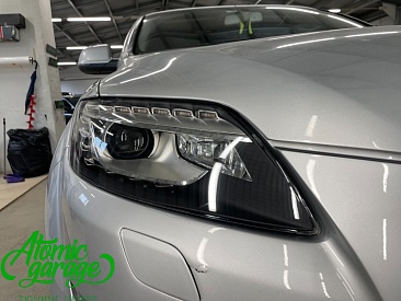 Audi Q7 4L, замена штатных линз на BiLed Aozoom А9 + восстановление стекол фар-3